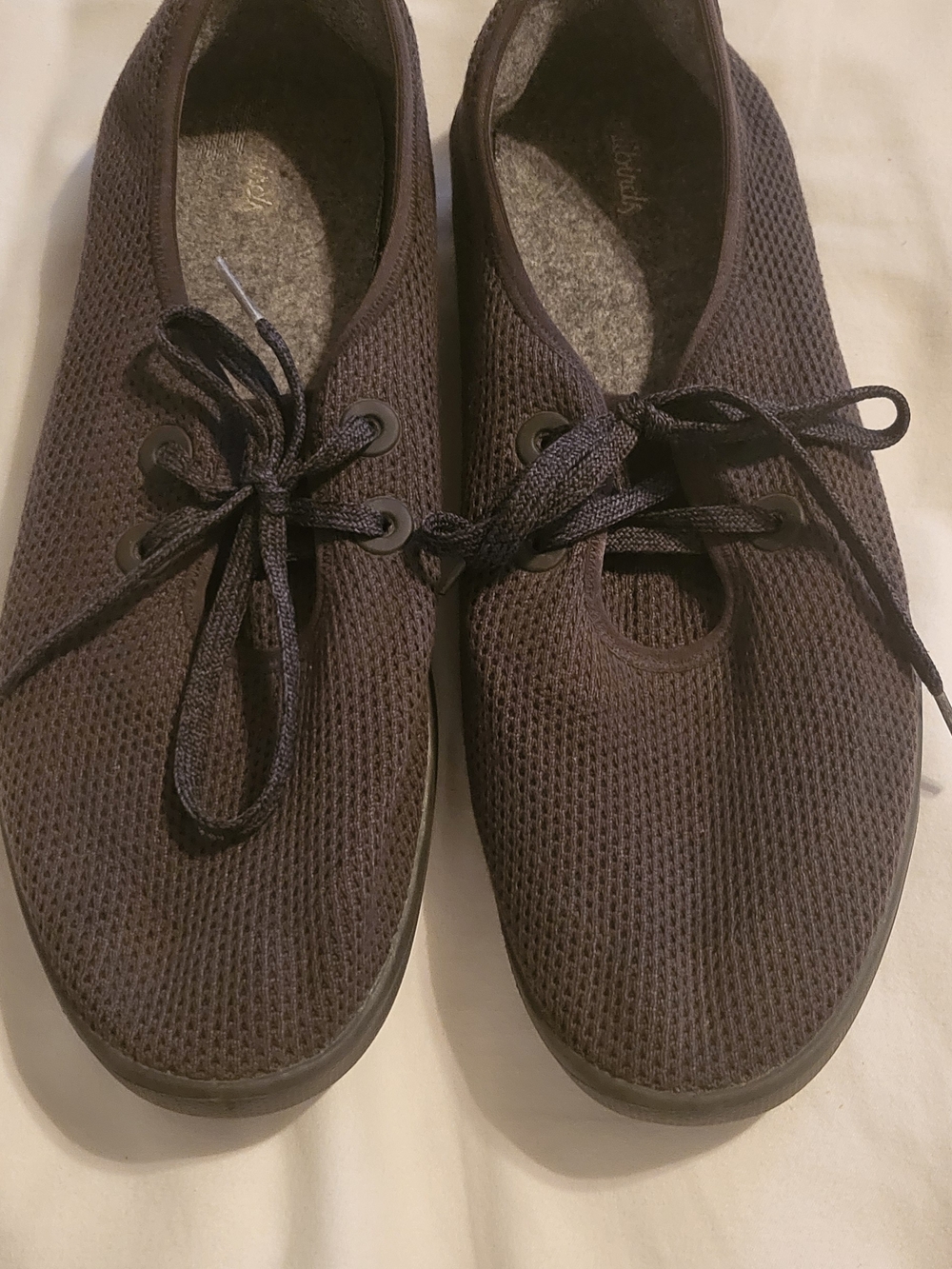 allbirds Men's Dark Brown Knit Lace-Up Sneakers